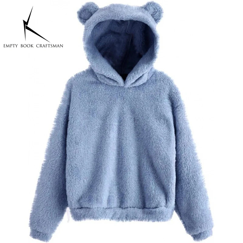 Cozy Plush Rabbit Ear Hoodie Sweatshirt
