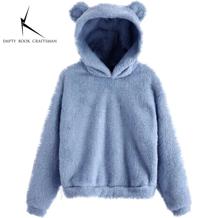 Cozy Plush Rabbit Ear Hoodie Sweatshirt
