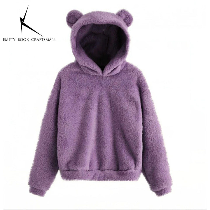 Cozy Plush Rabbit Ear Hoodie Sweatshirt