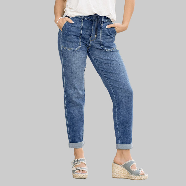 Stretchy High Waisted Flare Curvy Denim Pants