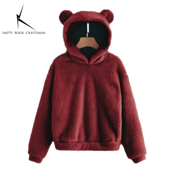 Cozy Plush Rabbit Ear Hoodie Sweatshirt