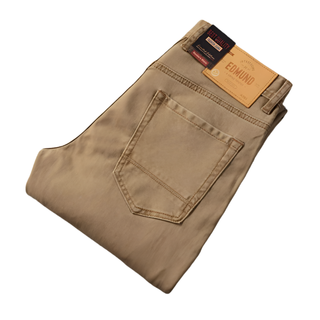 Stretchy Khaki Slim Fit Denim Pants