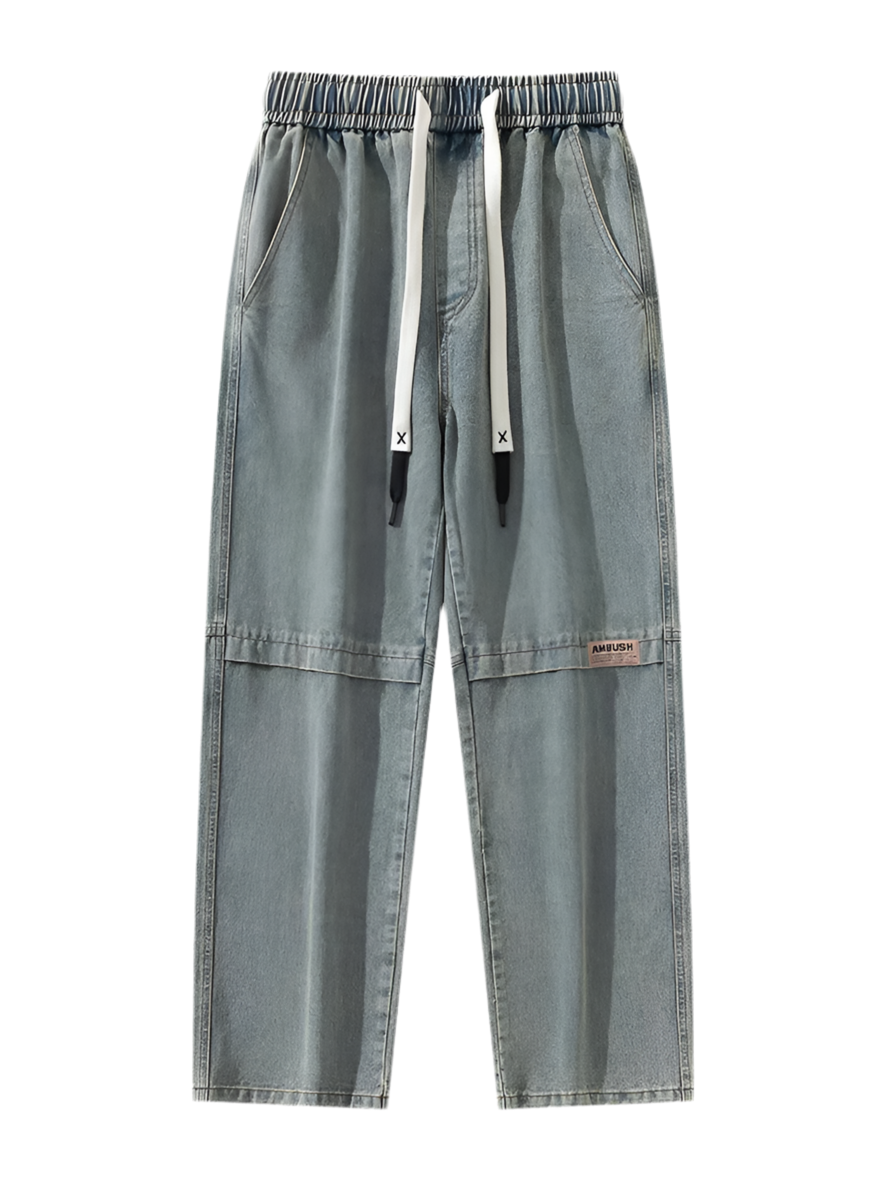 Wide Leg Denim Jeans - Casual Cotton