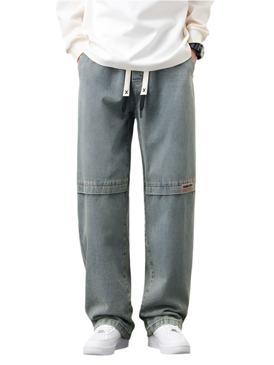 Wide Leg Denim Jeans - Casual Cotton