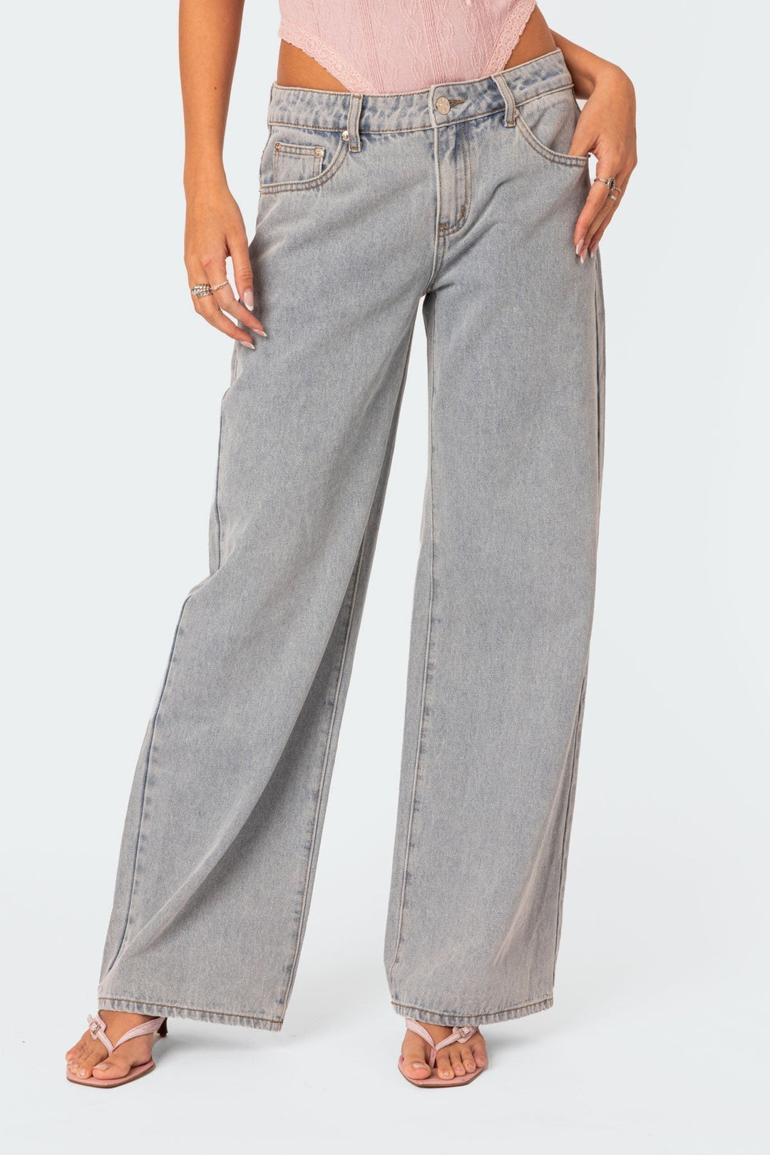 Signature High-Waisted Jeans with Bow Accent