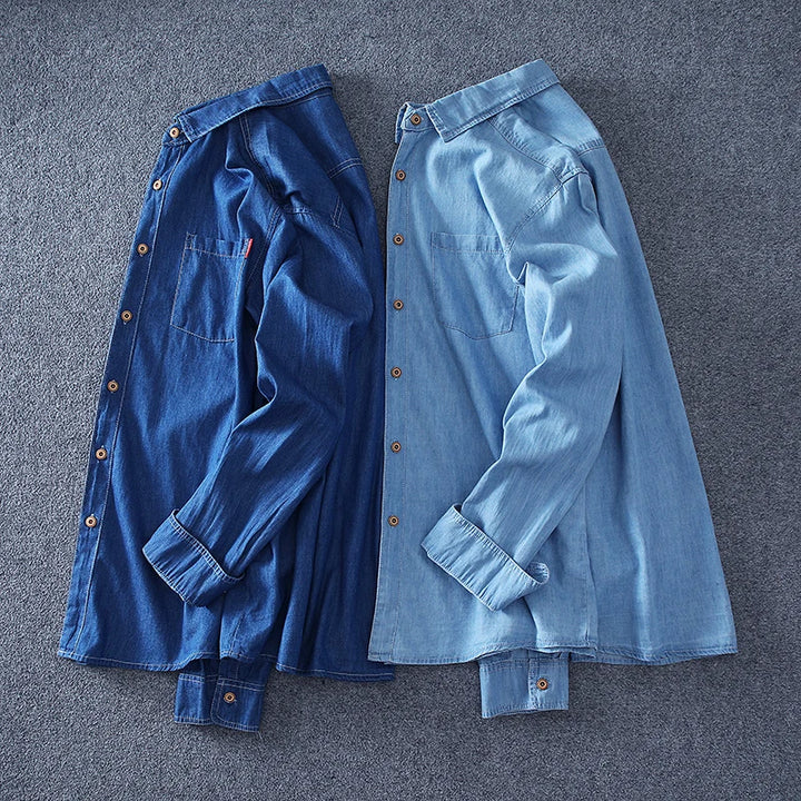 Cotton Denim Long Sleeve Shirt