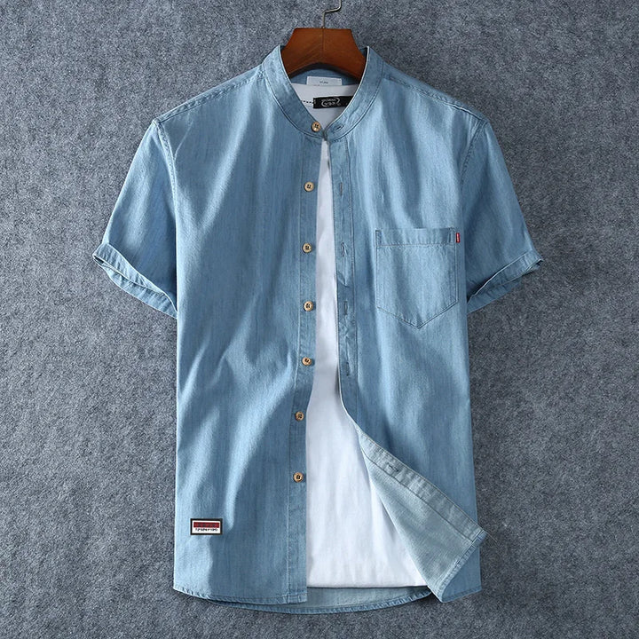High Quality Cotton Short Sleeve Denim Shirt