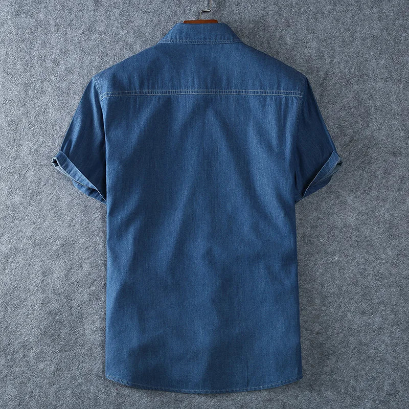 High Quality Cotton Short Sleeve Denim Shirt