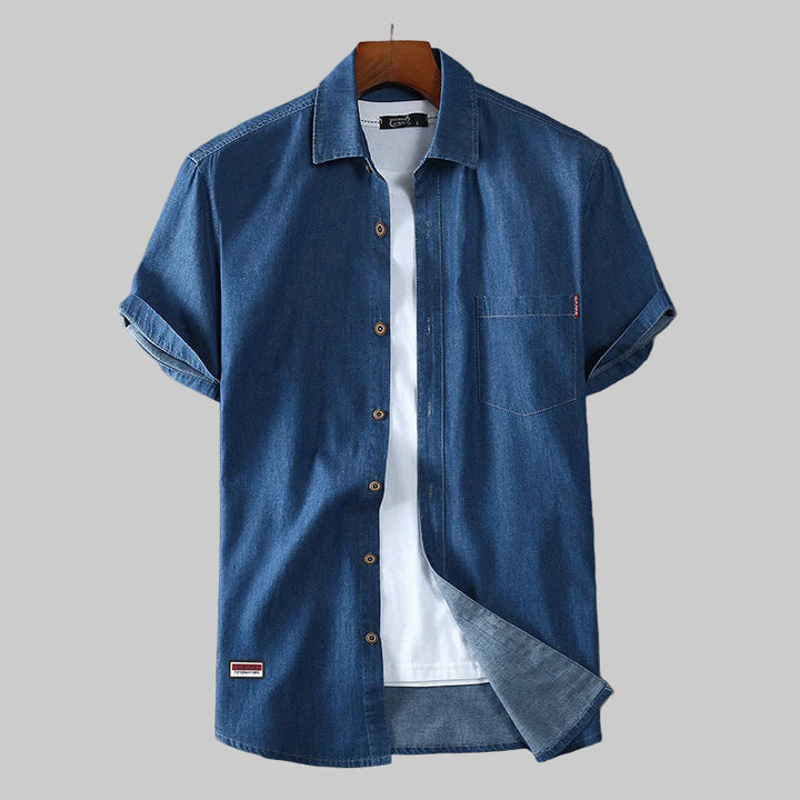 High Quality Cotton Short Sleeve Denim Shirt