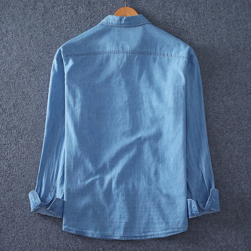 Cotton Denim Long Sleeve Shirt
