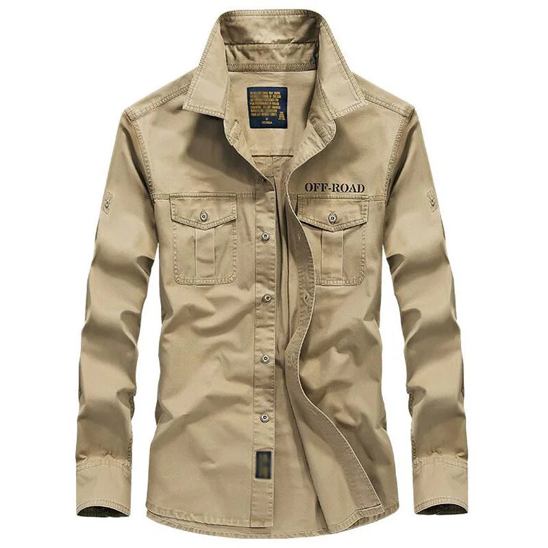 Pure Cotton Oversized Retro Tooling Shirt