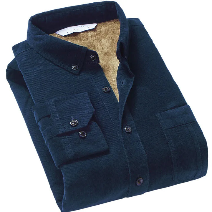 Thick Fleece-Lined Cotton Corduroy Winter Shirt