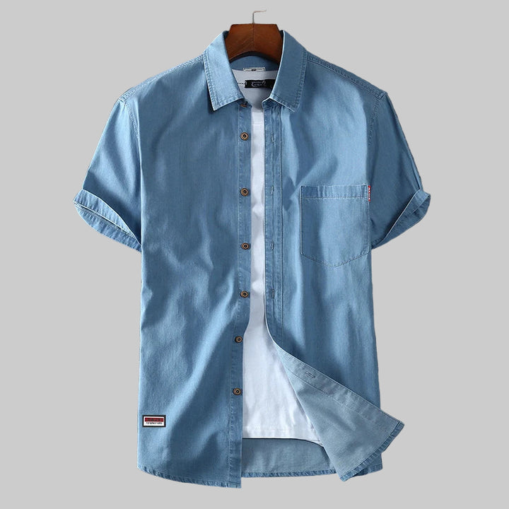 High Quality Cotton Short Sleeve Denim Shirt