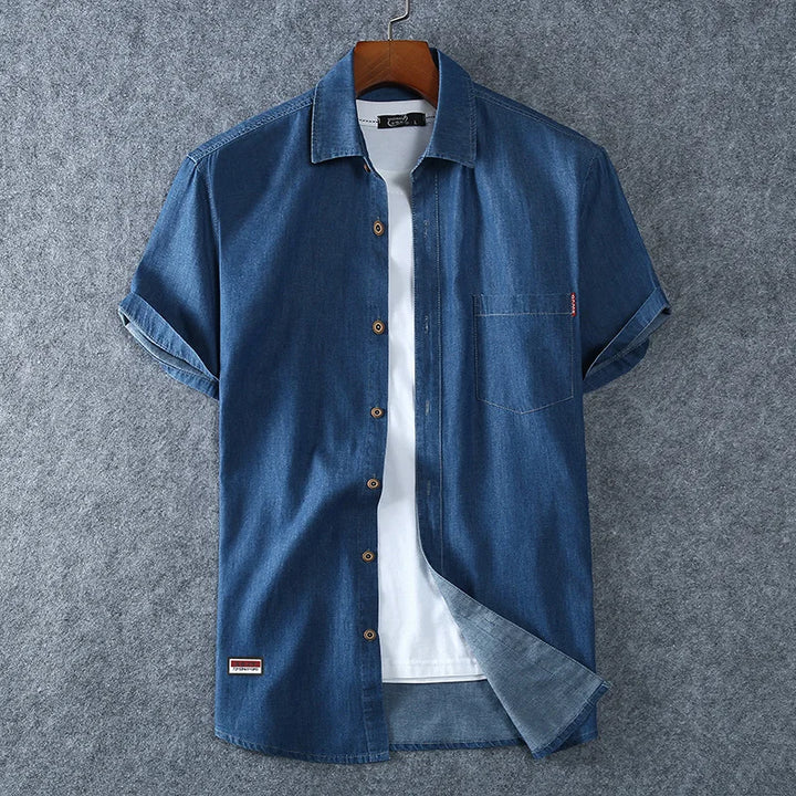 High Quality Cotton Short Sleeve Denim Shirt