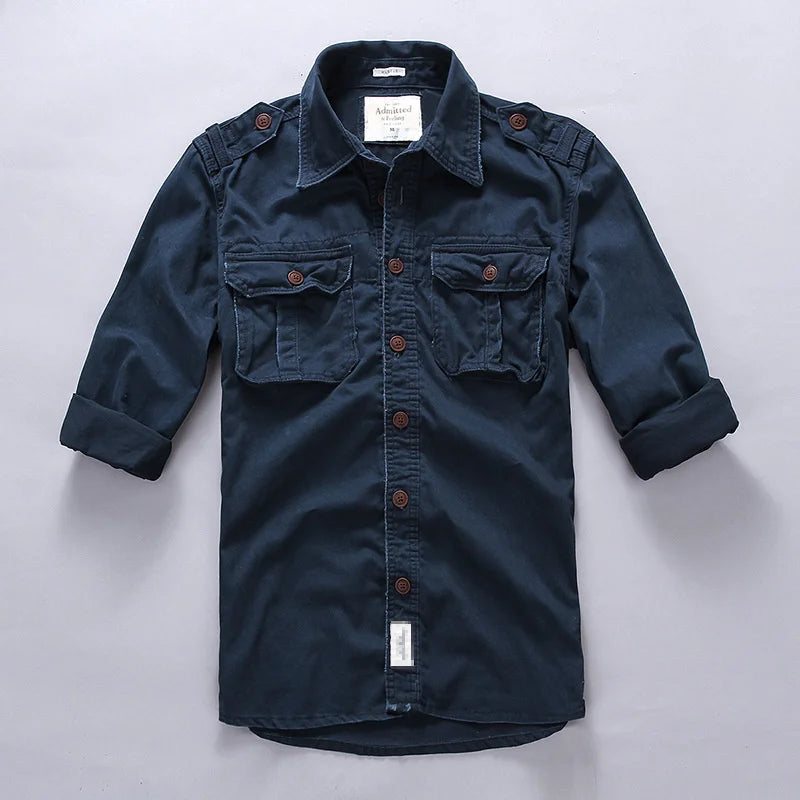 Casual Camouflage Long Sleeve Cargo Shirt