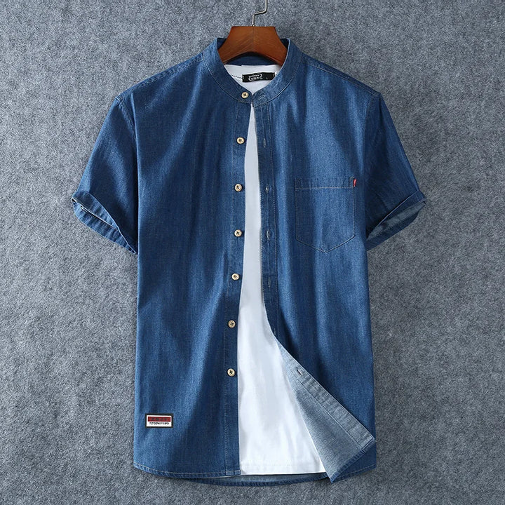 High Quality Cotton Short Sleeve Denim Shirt