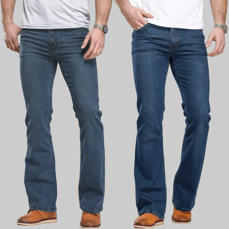 Classic Slim Fit, Slightly Flared Boot Cut Jeans