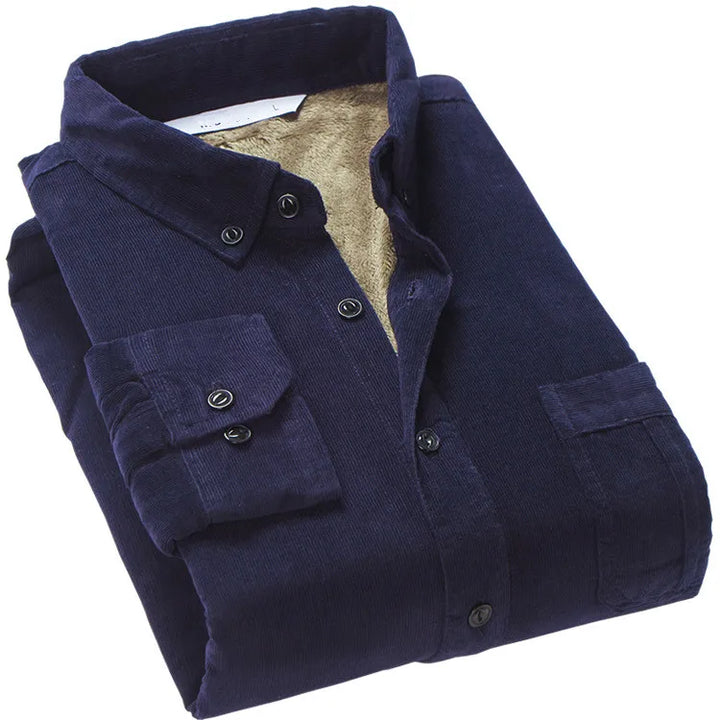 Thick Fleece-Lined Cotton Corduroy Winter Shirt