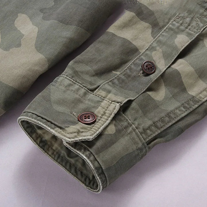 Casual Camouflage Long Sleeve Cargo Shirt