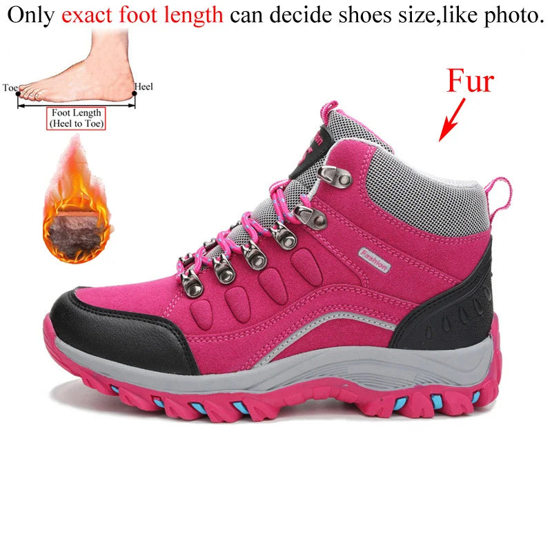 Winter Leather Ankle Outdoor Trekking  Hiking Boots