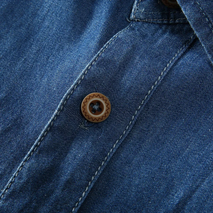 High Quality Cotton Short Sleeve Denim Shirt