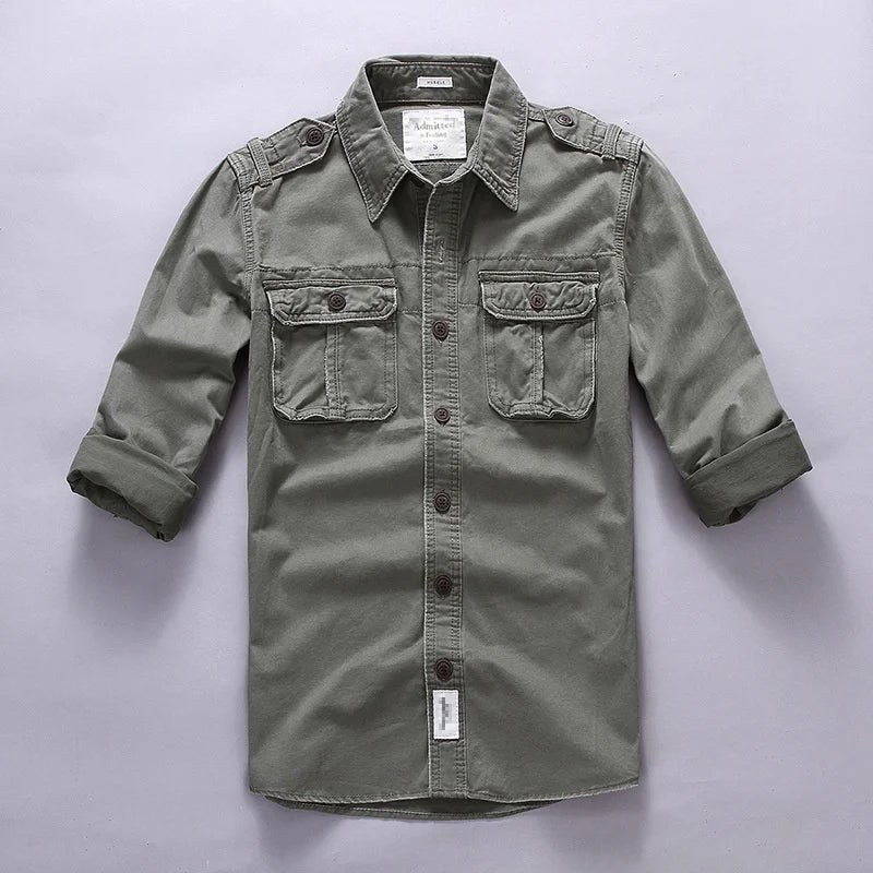 Casual Camouflage Long Sleeve Cargo Shirt