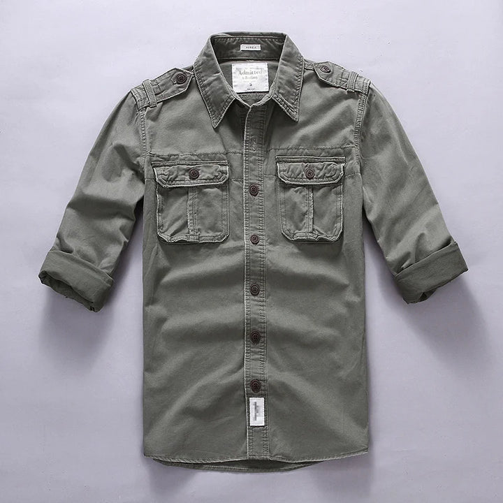 Casual Camouflage Long Sleeve Cargo Shirt