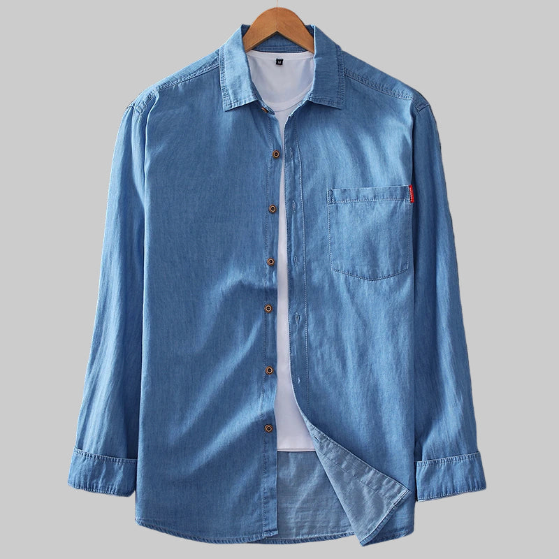 Cotton Denim Long Sleeve Shirt