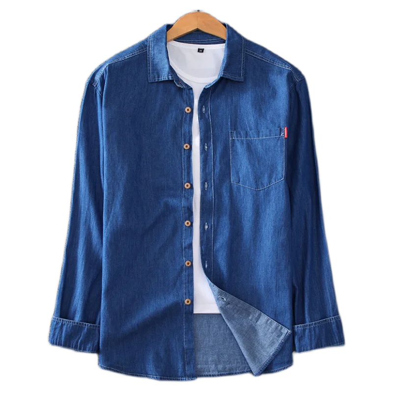 Cotton Denim Long Sleeve Shirt