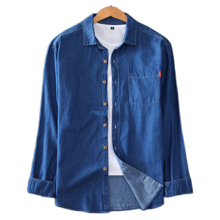 Cotton Denim Long Sleeve Shirt