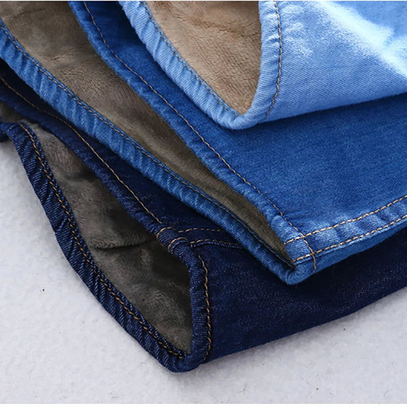 Fleece-Lined Slim Fit Cowboy Denim Jacket