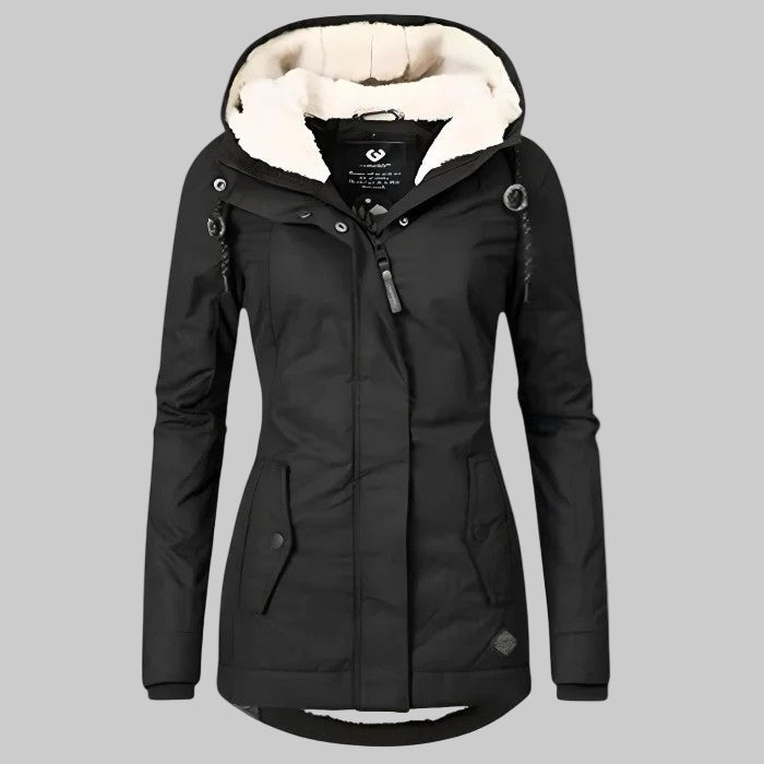Elena Warm Parkas Hooded Thick Plush Coat