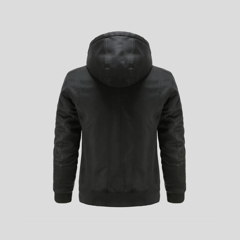 Lance - Leather Hooded Jacket