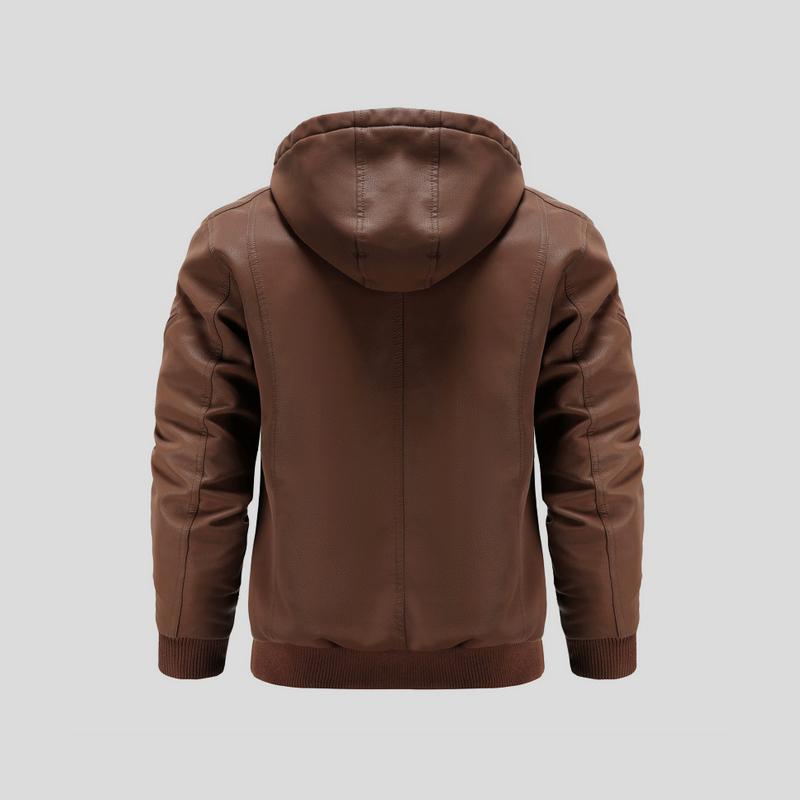 Lance - Leather Hooded Jacket