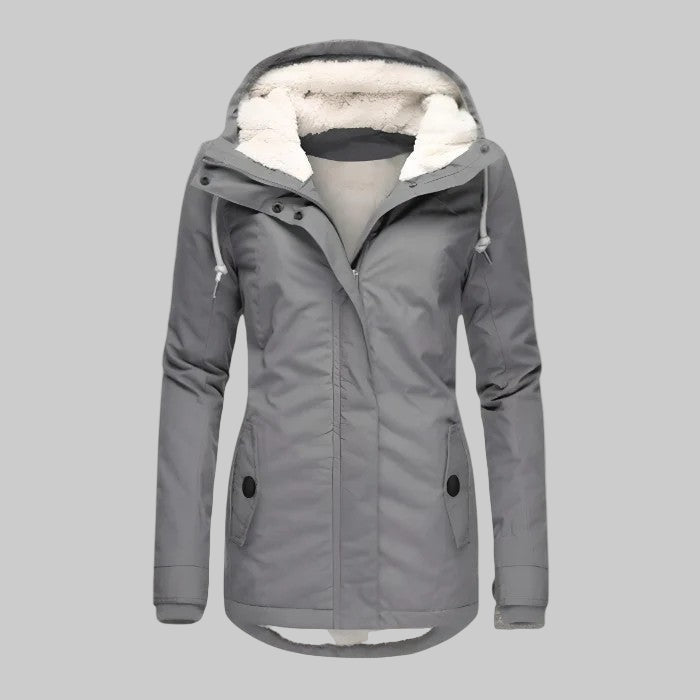 Elena Warm Parkas Hooded Thick Plush Coat