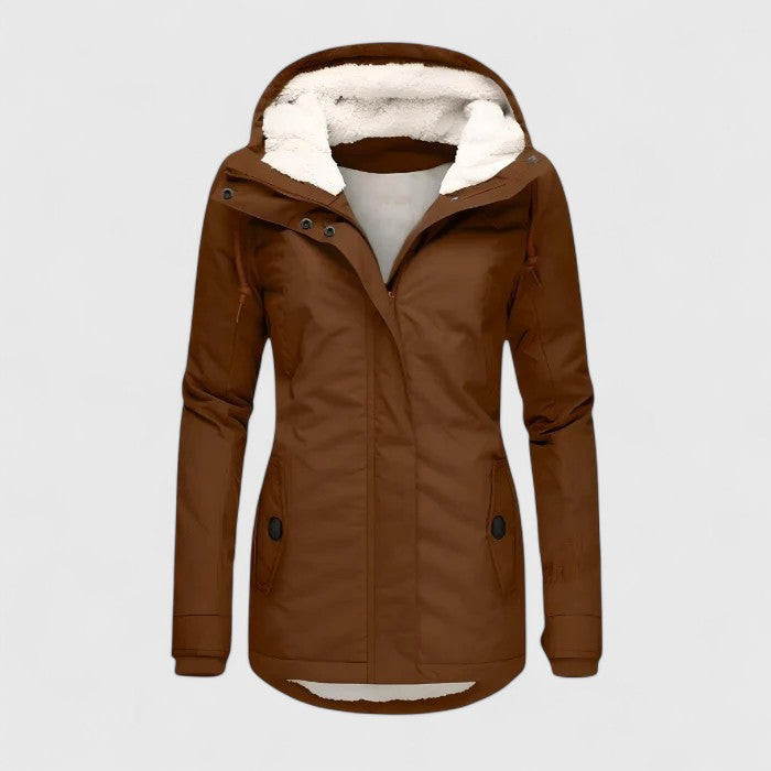 Elena Warm Parkas Hooded Thick Plush Coat