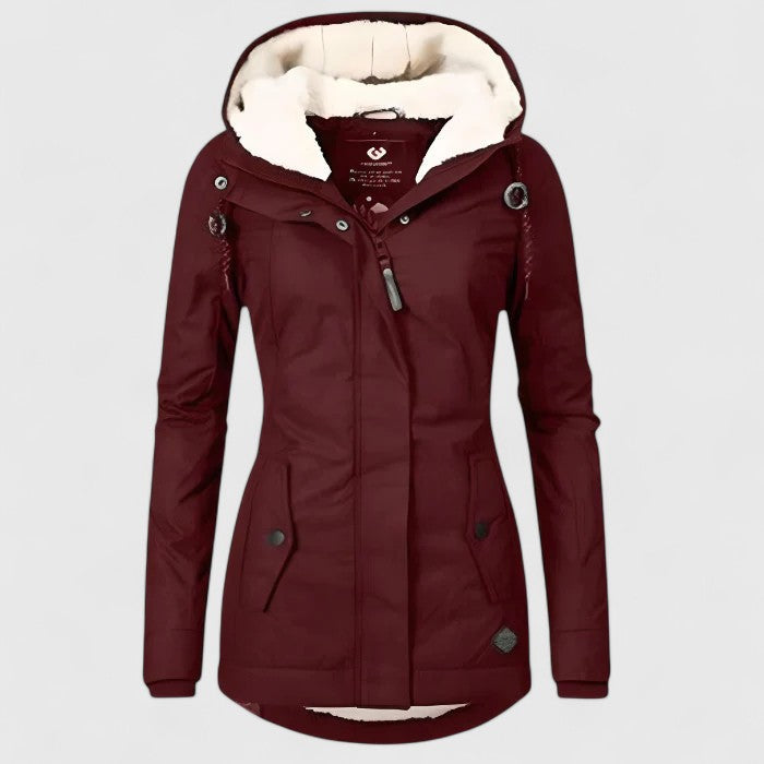 Elena Warm Parkas Hooded Thick Plush Coat