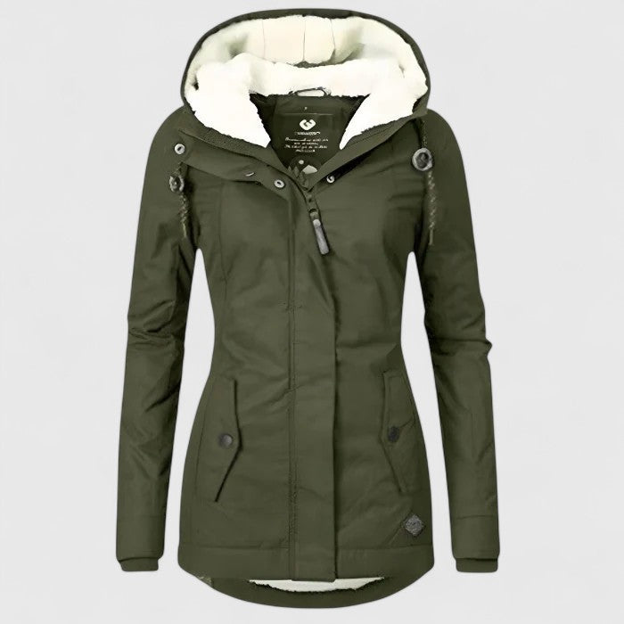 Elena Warm Parkas Hooded Thick Plush Coat