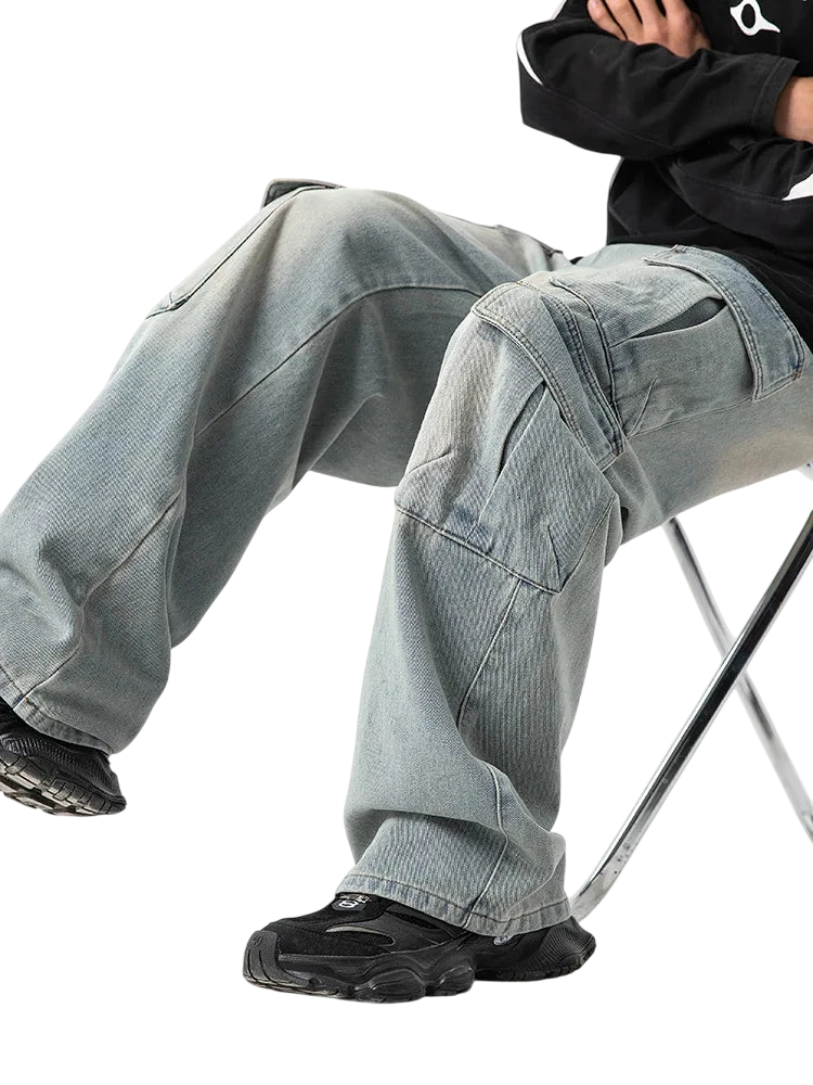 Multi pocket Hip Hop Streetwear Denim Jeans