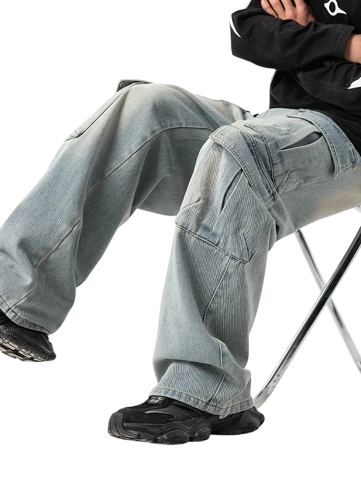 Multi pocket Hip Hop Streetwear Denim Jeans