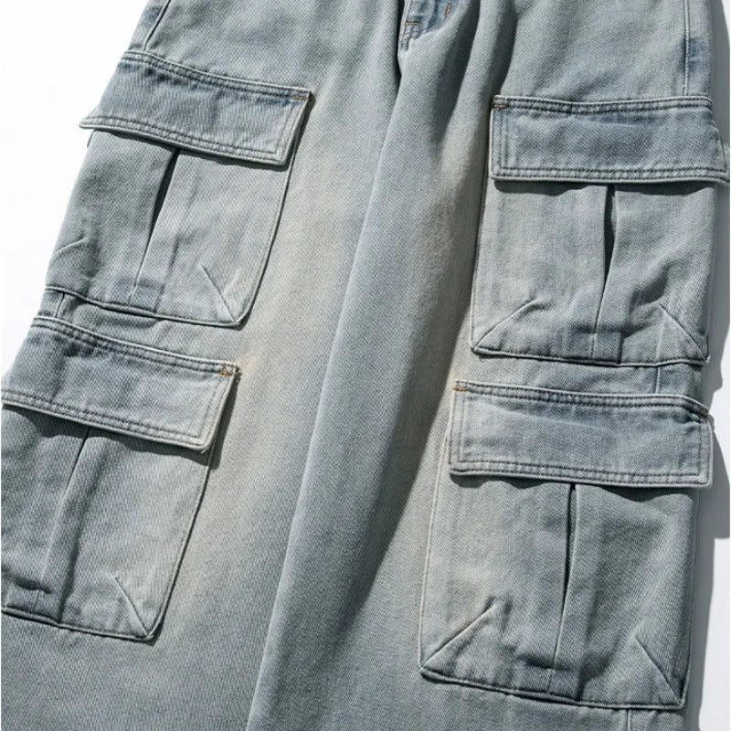 Multi pocket Hip Hop Streetwear Denim Jeans