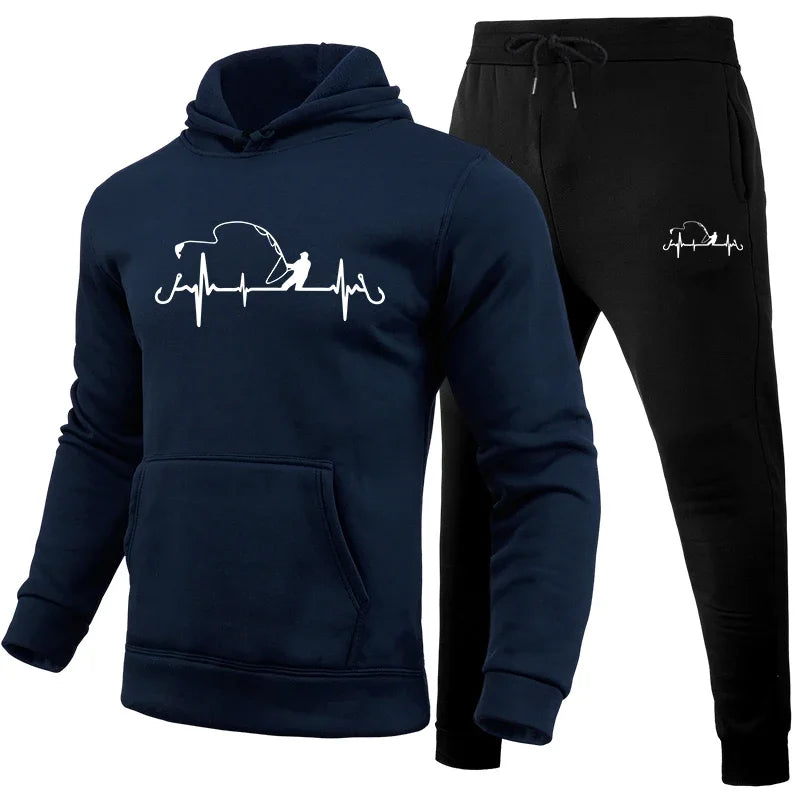 Printed Tracksuit Hoodie Sweatpants Set