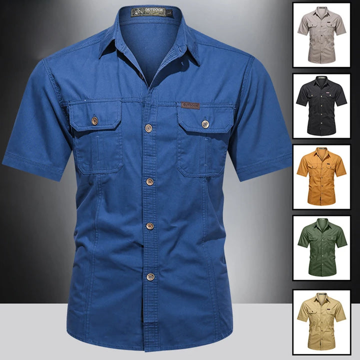 Quick-Dry Short Sleeve Army Hiking Cargo Shirt