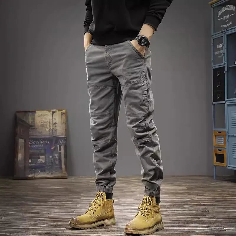 Slim Fit Multi-Pocket Stretch Cargo Jeans