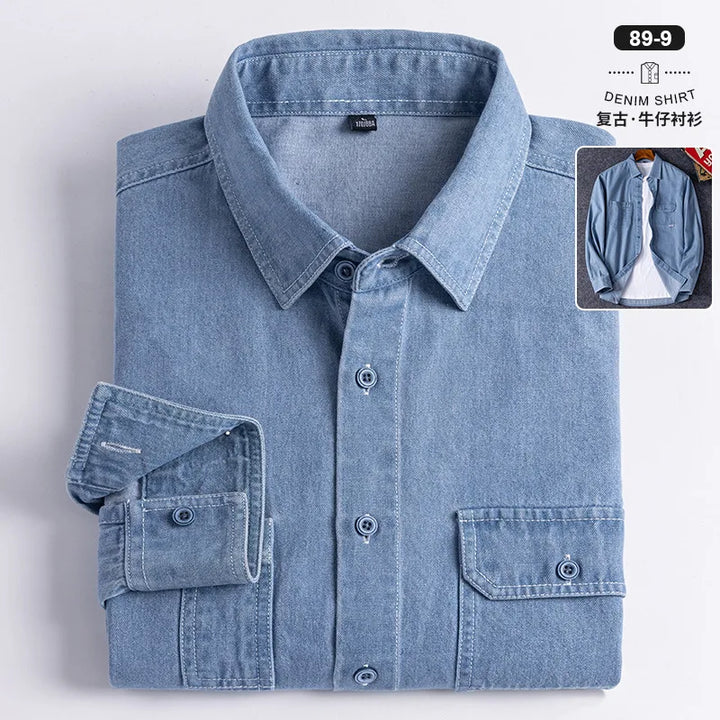 Retro Cotton Washed Denim Shirt