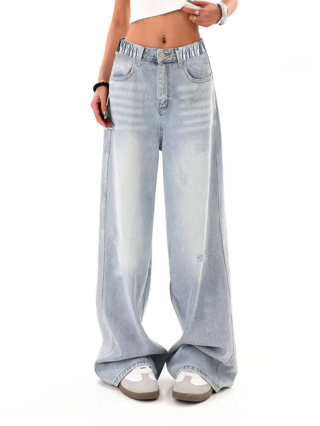 Teenage Dream Loose-fit Trendy washed jeans