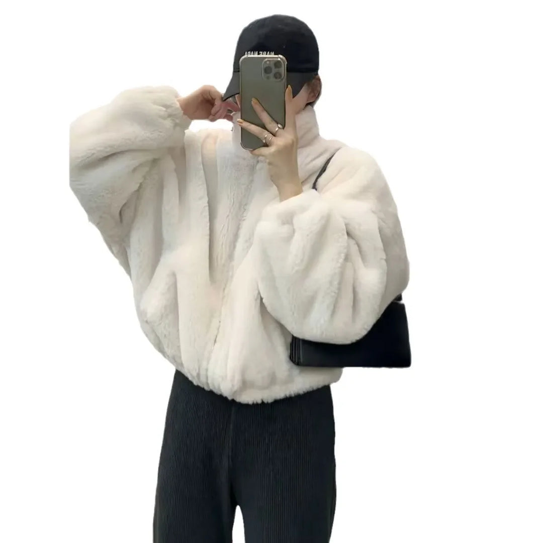Plush Lamb Fur Cozy Loose-Fit  Jacket