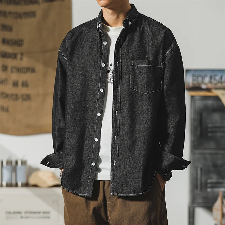 Retro Japanese Korean Style Denim Shirt