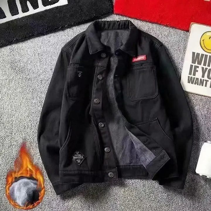 Trendy Winter Fleece-Lined Denim Jacket