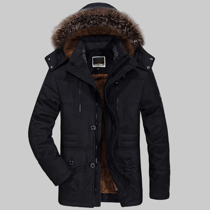 Faux Fur Hooded Fleece Cotton Padded Warm Parka